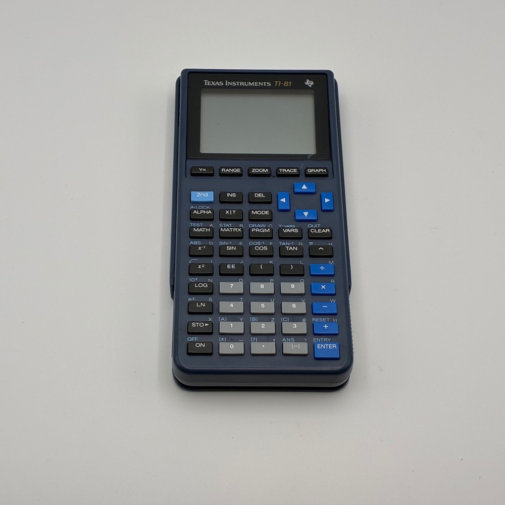 Texas Instruments Graphing Calculator Blue TI-81 Vintage Math Tool Tested